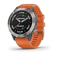 Garmin Fenix 6 Sapphire Multisport GPS Watch - Titanium with Orange Band