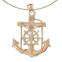 Mariners Cross/Crucifix Necklace | 14K Rose Gold Mariners Cross/Crucifix Pendant with 18