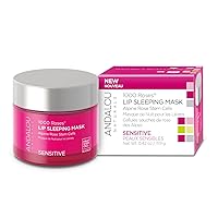 Andalou Naturals Lip Mask 1000 ROSES, Overnight Lip Sleeping Mask for Dry, Chapped Lips, Plumping, Hydrating & Soothing Lip Balm with Alpine Rose Stem Cells, Vegan & Cruelty-Free, 0.42 Oz