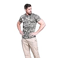 Funny Shirts for Men Outdoor Slim and Breathable Training Camouflage Riding Short Sleeve Clothing
