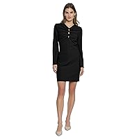 Donna Morgan V-Neck Keyhole Design Long Sleeve Cocktail Dresses for Women