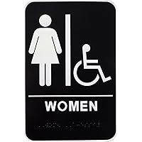 Hillman 844150 Women's Handicapped Restroom Sign with Braille (6
