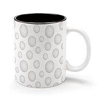 Golf Ball 11Oz Coffee Mug Personalized Ceramics Cup Cold Drinks Hot Milk Tea Tumbler with Handle and Black Lining