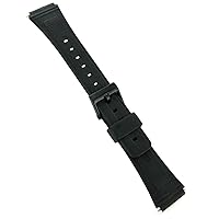 19mm Kreisler Polyurethane Flexible Smooth Long Lasting Black Watch Band PS-12