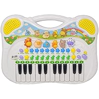 DRULINE Animal Keyboard Animal Voices Piano Children Multifunctional Digital Piano 24 Keys Instrument Adjustable Tone Colour and Piano Rhythm Music Learning Toy Gift Piano 37 x 27 cm
