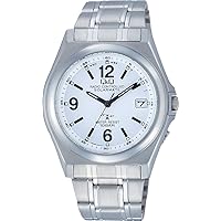 SOLARMATE watch CITIZEN Q & Q Men's White HG08-204 10 water pressure solar analog radio display