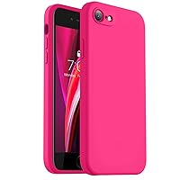 Vooii for iPhone SE Case 2022/3rd/2020,iPhone 8/7 Case, Upgraded Liquid Silicone with [Square Edges] [Camera Protection] [Soft Anti-Scratch Microfiber Lining] Phone Case for iPhone SE - Hot Pink