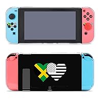 Jamaica and Black American Flag Fashion Separable Case Compatible with Switch Anti-Scratch Dockable Hard Cover Grip Protective Shell