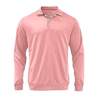 Men's Long Sleeve Polo Shirts Regular Fit Plaid Collar Cotton Golf T-Shirts 2022 Fall Winter Casual Sweatshirt Top