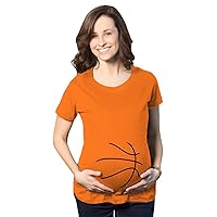 Maternity Basketball Bump Announcement Funny Pregnancy Gift Tee for Ladies