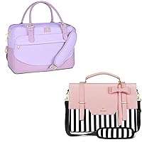Laptop Bag for Women, 15.6 inch Slim Computer Briefcase Sleeve Case, Lightweight Cute Girly Messenger Shoulder Carrying Work Bag with Rfid Pocket, Water-resistant Cute Purple Gift for Women, Nurse