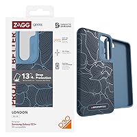 Gear4 London Samsung Galaxy S23+ Series Phone Case, D30 Drop Protection up to 13ft / 4m, Contemporary Design with 3D-Printed Fabric Exterior, Works with Wireless Charging Systems Blue