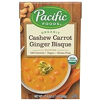 Pacific Foods Organic Cashew Carrot Ginger Bisque, 17.6oz