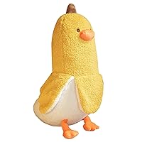 Cute Banana Duck Plush Toy, Unique Plush Cuddle Pillow Duck Stuffed Animal, Sleeping Companion Super Soft Toy for Teen Girls and Boys, Christmas, Valentine's Day Gift Yellow 19.7