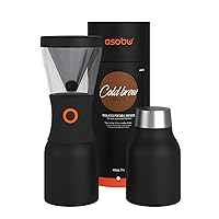 asobu Coldbrew Portable Cold Brew Coffee Maker With a Vacuum Insulated 34oz Stainless Steel 18/8 Carafe Bpa Free (Black)