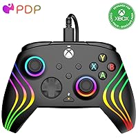 PDP Gaming Afterglow™ Wave Enhanced Wired Controller for Xbox Series X|S, Xbox One and Windows 10/11 PC, advanced gamepad video game controller, Officially Licensed by Microsoft for Xbox, Black