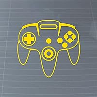 64 Controller Retro Console Gaming Vinyl Decal (Canary Yellow)