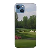Golf Course Printed Clear Case for iPhone 13 Mini Case 5.4 Inch - Shockproof Phone Case Cover with Wireless Fast Charging, Not Yellowing