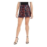French Connection Womens Sequined Leopard Print A-Line Skirt Red 0
