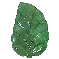 TGSC 4.20 Ct Natural Carved Emerald Leaf Shape Size 16x11 mm Top Quality Beautiful Loose Gemstone Best For Making Jewelry-Zambia Unheated, Untreated Emerald