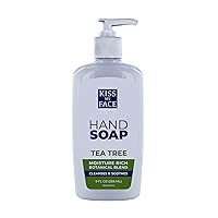 Kiss My Face Tea Tree Hand Soap - Purify Your Skin - With Added Antioxidant Support - Easy To Use Hand Soap Pump - Refreshing Tea Tree Scent - Cruelty Free Vegan Soap - 9 fl oz Bottle