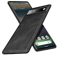 X-level Google Pixel 6A Case, PU Leather Thin Slim Case Soft TPU Bumper Shockproof Protective Phone Cover for Google Pixel 6A 2022(Black)