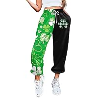 Gym Clothes for Woman,Women's Casual St.Patrick's Day Print Drawstring Elasticated Waist Drawstring Business Casual Trousers