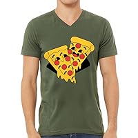 Funny Pizza V-Neck T-Shirt - Cute T-Shirt - Graphic V-Neck Tee