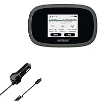 BoxWave Car Charger Compatible with Verizon Jetpack MiFi 8800L - Car Charger Plus, Car Charger Extra USB Port with Integrated Cable for Verizon Jetpack MiFi 8800L - Black