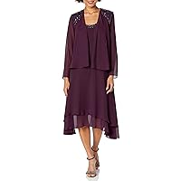 S.L. Fashions Women's Two-Piece Dress with Embellished Jacket (Petite and Regular)