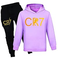 Boys Fall Active Tracksuits Trendy Loose Fit Hooded Clothes Outfits Casual Sweatshirts and Pants Sets