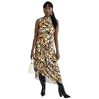 Women's Billie Mock-Neck Asymetrical Hem Midi Sleeveless Dress