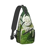 Sling Bag for Women Men Crossbody Bag Small Sling Backpack White Spider Detail Chest Bag Hiking Daypack