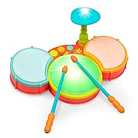 B. toys- Little Beats Kids Drum Set - Musical Instrument – Instruments for Toddlers – Music & Lights – 2 Years +
