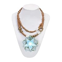 Disney Raya Dragon Flower Light Up Necklace- Brown, White, Blue