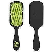 The Knot Dr. hair brush by Conair - Detangling hair brush - wet brush - Removes Knots and Tangles in wet or dry hair- Black Neon w/Travel Case