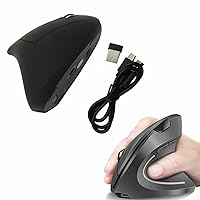 Ergonomic Mouse, for LEKVEY Vertical Wireless Mouse - Rechargeable 2.4GHz Optical Vertical Mice 3 Adjustable DPI 800/1200/1600 Levels 6 Buttons, for Laptop, PC, Computer, Desktop, Notebook etc