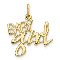 10k Yellow Gold Solid Polished Baby Girl Charm Pendant Necklace Measures 10x13mm Wide Jewelry for Women