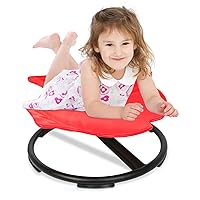 Autism Kids Swivel Chair Sit and Spin, Spinning Chair Spinning Stool for Child Aged 3+ Red Sensory Toys Wobble Chair Train Body Coordination Ability Relieve Motion Sickness Symptoms