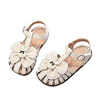 Girls Sandals with Pearls Flowers Leather Shoes Sandals for Little Girls Summer Holiday Beach Shoes Size 94 Cosplay Dance Adjustable Walking Shoes Dance Shoes