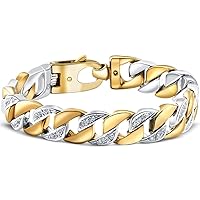 P3 POMPEII3 Men's 14k Gold (101gram) or Platinum (163gram) 13mm Diamond Bracelet 8.75