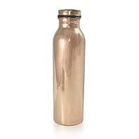 Dungri India Craft Chirstmas Sale 600 ml / 20.28 oz - Traveller's 100% Pure Copper Water Bottle for Ayurvedic Health Benefits | Joint Free, Leak Proof - Stylish Water Thermos Bottle