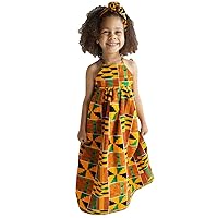 Flower Girl Dress Hot Print Off Shoulder Hair Band Princess Casual Dress 4 Pocket