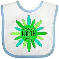 inktastic Celebrate Earth Day Green Flower Silhouette Baby Bib