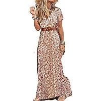 Long Dress for Women Summer Beach Bohemian Dresses Casual Robe Female Clothing Floral Skirt Elegant