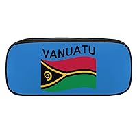 Flag of Vanuatu Pencil Case PU Leather Pen Case Pen Pouch Pencil Pouch Pencil Bag Pen Bag Cosmetic Case for Men Women