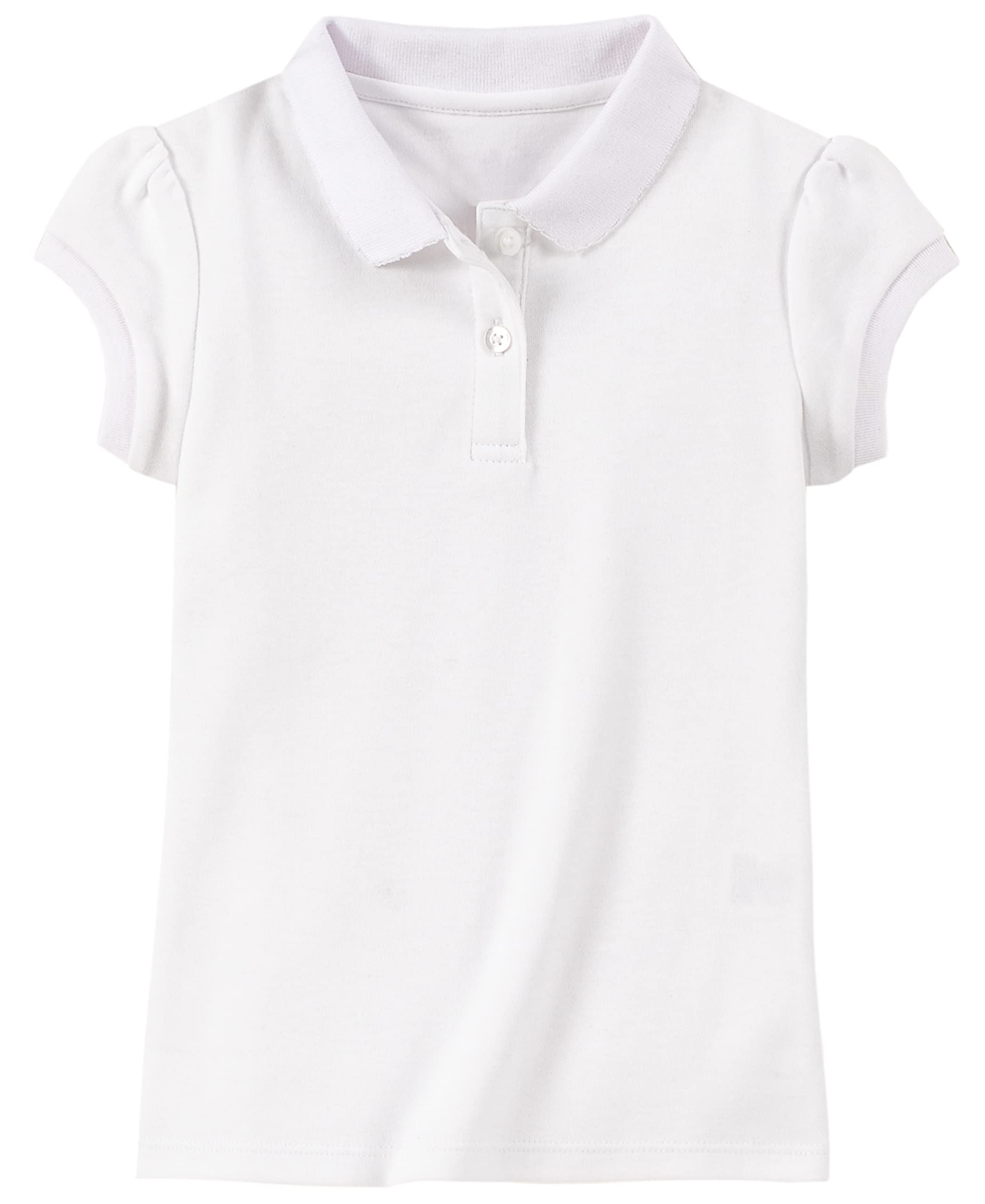 Nautica Girls' Little School Uniform Short Sleeve Polo Shirt, Button Closure, Soft Pique Fabric
