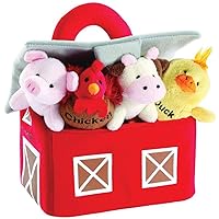 Kovot Barnyard Animals Plush Collection with Interactive Sounds and Barn Carrier