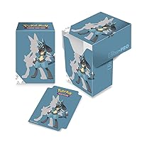 Ultra Pro Lucario Full View Deck Box for Pokémon - Protect Your Gaming Cards in a New Vibrant, Full-Color Artwork Deck Box and Show Up to Battle in Style Against Friends and Enemies