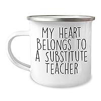 Cute My Heart Belongs To A Substitute Teacher Camping Mug | Mother's Day Unique Gifts for Substitute Teacher from Kids